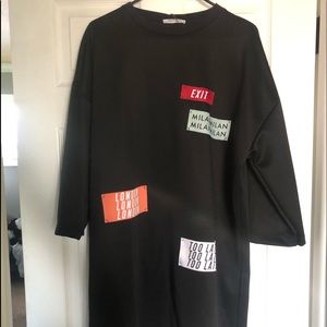 Women’s Black Oversized ZARA TRF Dress